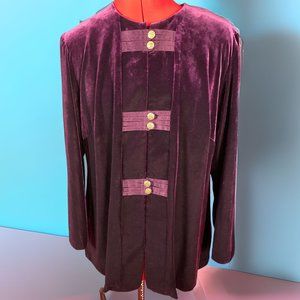 PURPLE VELVET Jacket by KAREN KWONG for KM Richards (Women's Size 16)